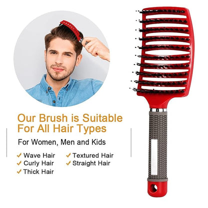 Detangling Brush, Curved and Vented for Wet or Dry Detangling Hair Brush for Men, Women & Kids’ Long, Thick, Thin, Curly & Tangled Hair (Gold+Purple)