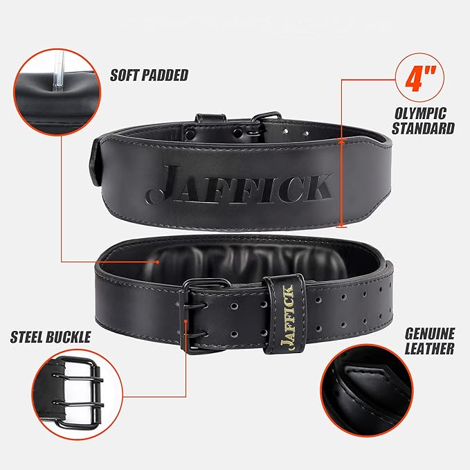 Jaffick Genuine Leather Weight Lifting Belt for Men