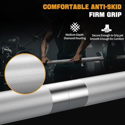 DASKING Barbell Bar - Upgraded Multifunction 4ft Weight 1.1 Inch 2 Spring