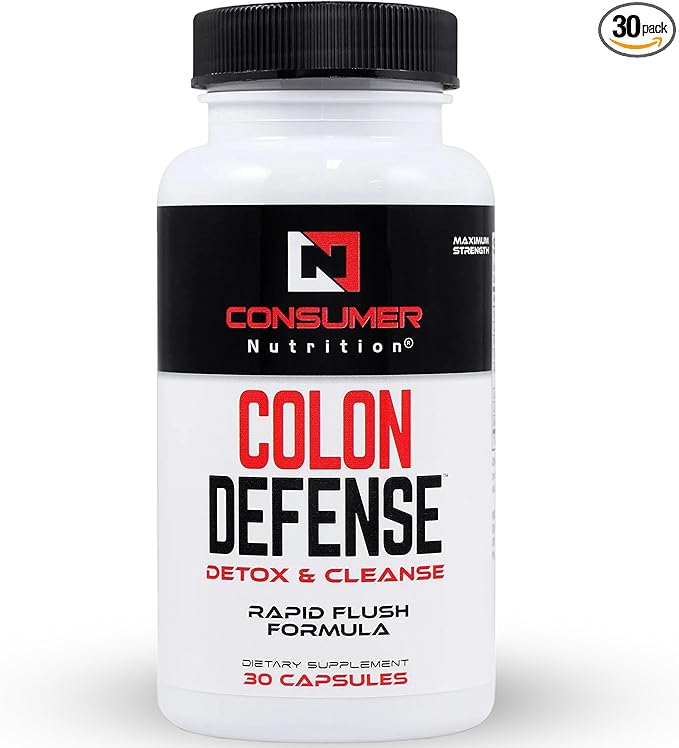 Digestive Supplements - Colon Cleanse Detox for Optimal Liver, Gut & Digestion Bowel Cleanse - Cascara Sagrada, Senna Leaf, & Psyllium Husk Capsules 30 Capsules