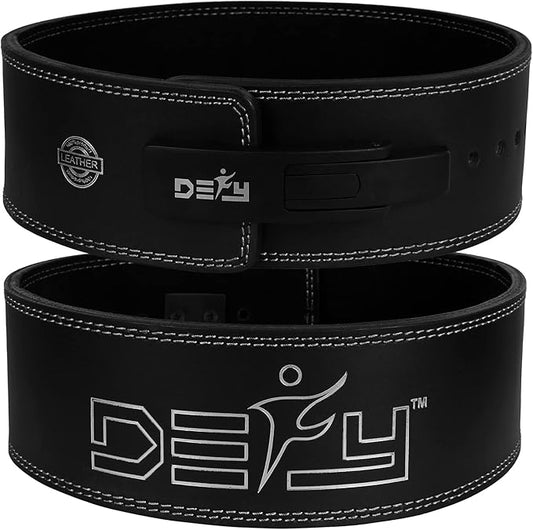 DEFY Weight Lifting Lever Belt - Pure Leather 10MM Weightlifting 4" Wide