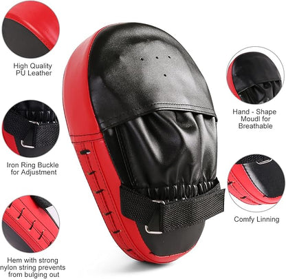 Odoland Punching Mitts Kick Pack Set, Boxing Mitts Focus Pads, Taewondo Kick Pad, Great for Boxing, Kickboxing, Karate, Muay Thai, MMA Training
