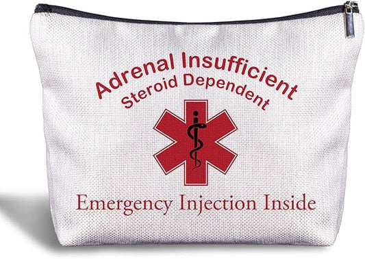 Nurse Doctor Cosmetic Bag - Medical Gifts for Women, Small Adrenal Insufficiency Makeup Bag, Emergency Injection Bag for Travel (3)