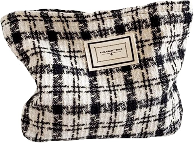 Cosmetic Bags for Women Makeup Bag Large Capacity Purse Travel Toiletry Zipper Storage Pouch Make up Brushes Organizer for Gifts (Black, Square)