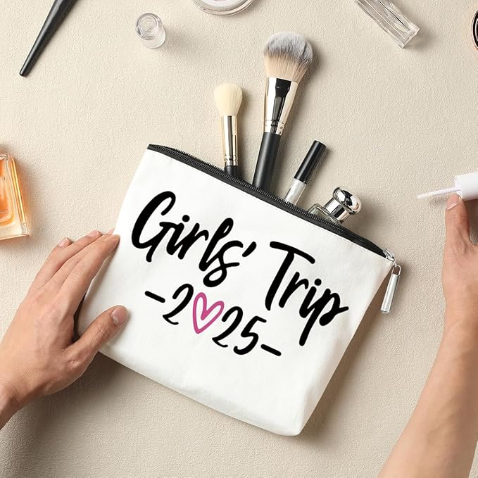Weekend Travel Makeup Bag - Graduation, Friendship, Christmas Birthday Gift for Women, Sister, Bestie - 2025 Cosmetic Bag for Beach Shopping Travel Essentials