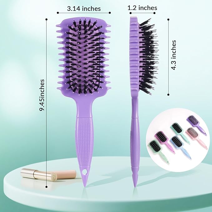 Curl Defining Brush, Volume Curly Hair Brush Products for Effortlessly Detangling Shaping and Styling Women's Men's Curls on All Wet or Dry Hair Types, Reduces Frizz (Purple 1PC)