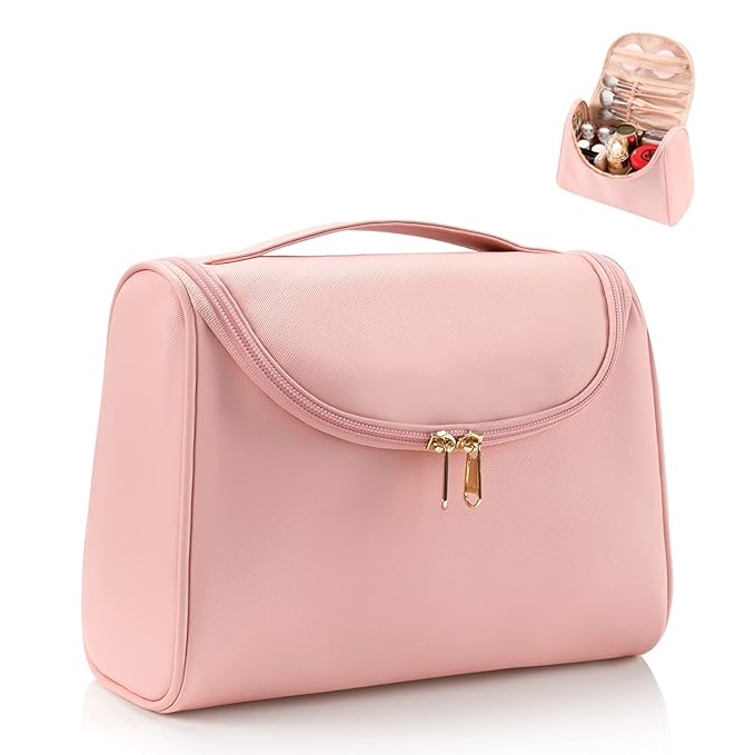 Ethereal Travel Makeup Bag, Toiletry Bag for Women Large Capacity Makeup Organizer Bag Vegan Leather Makeup Brush Organizer Waterproof Cosmetic Bags for Women