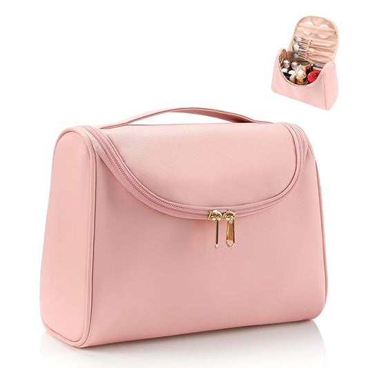 Ethereal Travel Makeup Bag, Toiletry Bag for Women Large Capacity Makeup Organizer Bag Vegan Leather Makeup Brush Organizer Waterproof Cosmetic Bags for Women