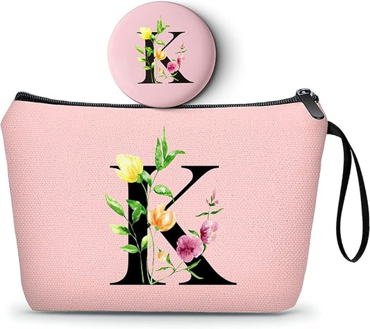 SEAMOON Birthday Thank You Appreciation Monogrammed Gifts for Mom Aunt Teacher Sister Friend Coworkers Bride Bridesmaid Makeup Cosmetic Bag with Mirror Mothers Day Christmas Graduation K