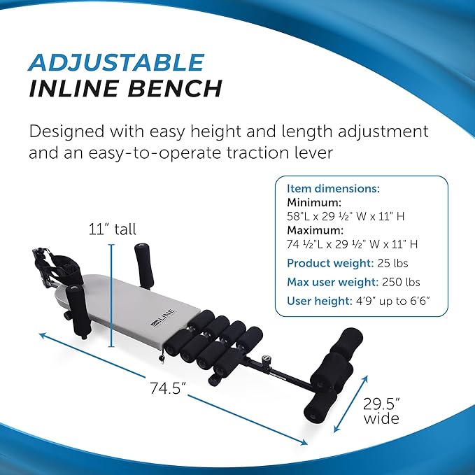 Stamina Inline Back Stretch Bench with Cervical Traction 250 lbs