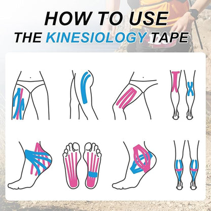 PATIKIL 5.5 Yard x 4 Inch Kinesiology Tape, 1 Roll Adhesive Cotton Sports Muscle Support Tapes Waterproof Elastic Tape for Knee Ankle Wrist Shoulder, Red