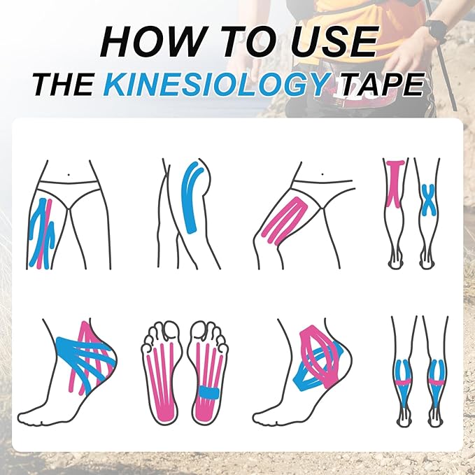 PATIKIL 5.5 Yard x 4 inch Kinesiology Tape, 1 Roll Adhesive Cotton Sports Muscle Support Tapes Waterproof Elastic Tape for Knee Ankle Wrist Shoulder, Purple