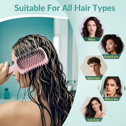 Curl Defining Brush, Volume Curly Hair Brush Products for Effortlessly Detangling Shaping and Styling Women's Men's Curls on All Wet or Dry Hair Types, Reduces Frizz (Pink 1PC)