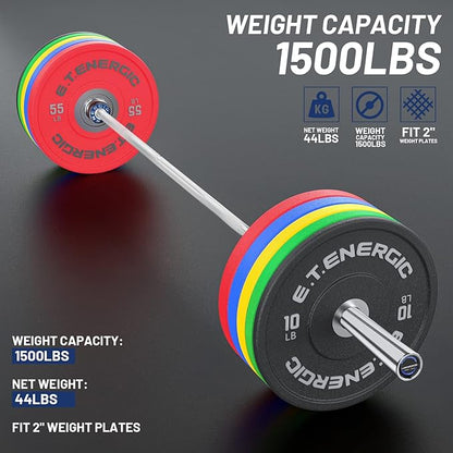 7ft Olympic Barbell Bar 45LB Load 1500-lbs Capacity Available 2" Olympic