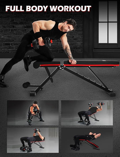 Weight Bench, Adjustable Strength Training Benches for Full