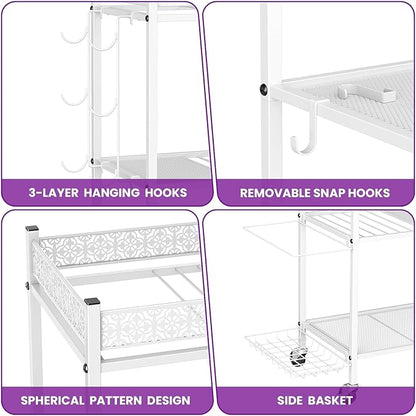 Yoga Mat Storage Rack, Home Gym Storage Rack, VOPEAK Workout Storage for Yoga Mat, Foam Roller, Equipment Gym Storage for Home Exercise and Fitness Gear (Metal)