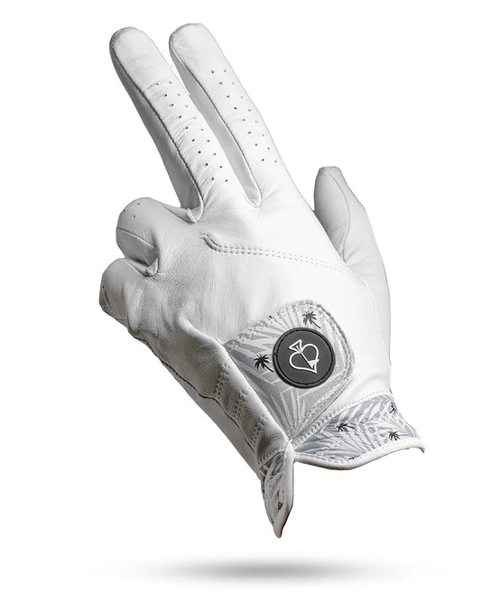 Pins & Aces - Palm Sunday Golf Glove Design - Premium AAA Cabretta Leather, Long-Lasting Durable Tour Glove for Men or Women - Premium Leather Golf Glove Left & Right Hand