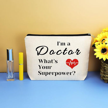 Doctor Gifts for Women Makeup Cosmetic Bag Doctor Appreciation Gifts Retirement Gifts for Doctor Christmas Birthday Gifts Medical Doctor Graduation Gift Thank You Gifts for Doctor Travel Pouch
