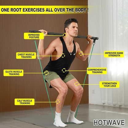 HOTWAVE Resistance Band Bar 33"/45",Full Body