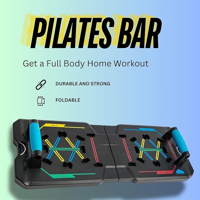 BlueClouds Push Up Board and Pilates Bar Kit