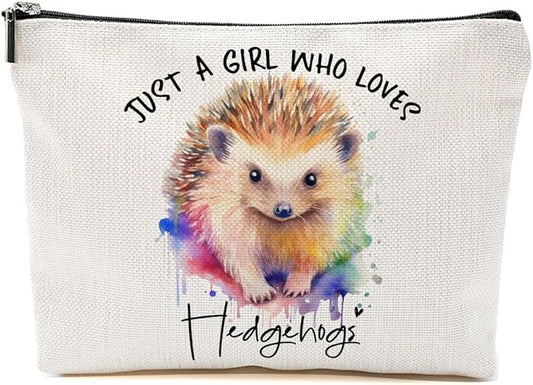 Hedgehog Gifts Makeup Bag, Hedgehog Stuff Cosmetic Bag Travel Organizer Bags Makeup Pouch, Christmas Birthday Animal Lovers Gifts for Women Girls Friends Daughter