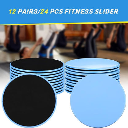 Jenaai 24 Pcs (12 Pairs) Core Sliders Exercise