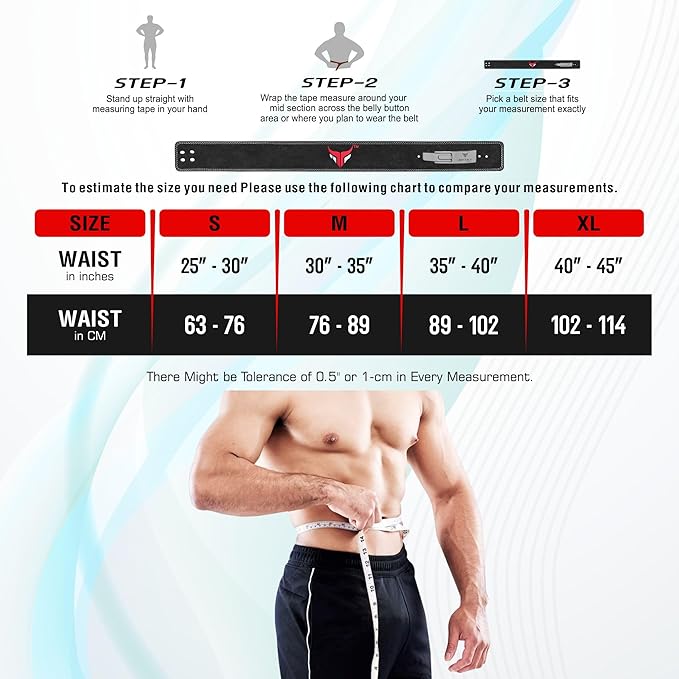Mytra Fusion Weight Lifting Belt for Men and 10MM Thick 4" wide 100% Genuine