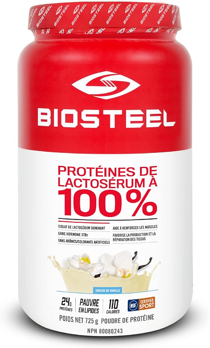 BioSteel Sports 100% Whey Protein Powder Supplement, rBGH Hormone Free & Non-GMO Post Workout Formula, Vanilla, 25 Servings, 25.5 Ounces