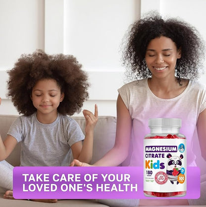 DR. MORITZ Sugar-Free Calm Magnesium Gummies for Kids and Adults - Kids Magnesium Gummies - Magnesium Citrate Gummies (180 Count (Pack of 1), Raspberry)