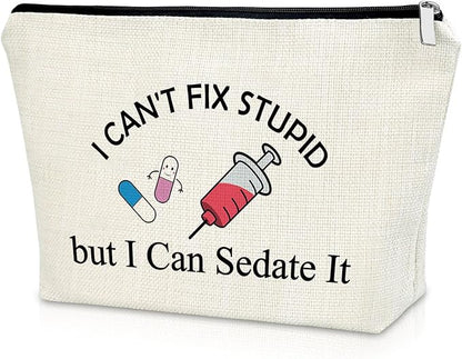 Sazuwu Funny Nurse Gifts Makeup Bag Nurse Appreciation Graduation Gift Ideas for Rn, Np Co-Workers Nurse Practitioner Christmas Birthday Present