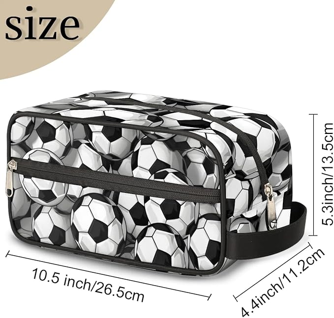 Soccer Travel Cosmetic Bag for Boy Men,Hanging Toiletry Bag,Waterproof Makeup Bag,Approved Hygiene Bag Shave Dopp Kit Organizer for Toiletries Shower Bathroom Carry-on Accessories Gifts
