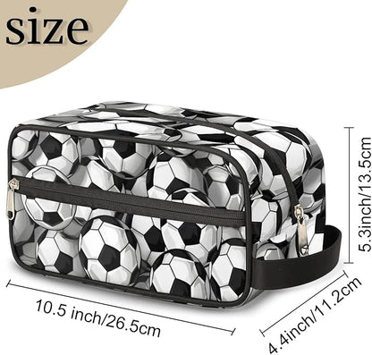 Soccer Travel Cosmetic Bag for Boy Men,Hanging Toiletry Bag,Waterproof Makeup Bag,Approved Hygiene Bag Shave Dopp Kit Organizer for Toiletries Shower Bathroom Carry-on Accessories Gifts