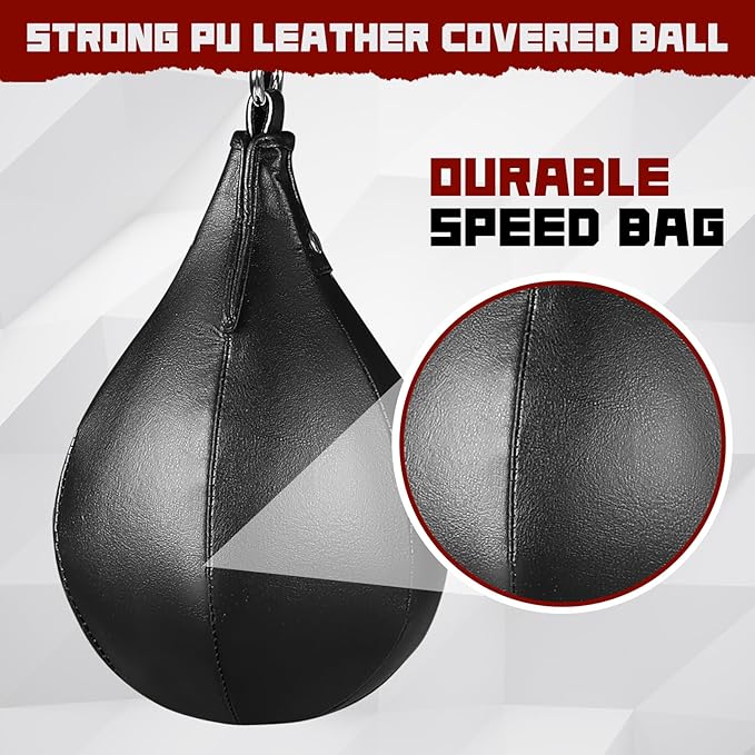 Speed Bag Platform Kit Boxing Mount for Punching Practice Height Adjustable Includes Speed Bag and Air Pump 360° for Boxing and Fitness Enthusiasts