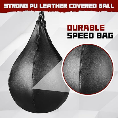 Speed Bag Platform Kit Boxing Mount for Punching Practice Height Adjustable Includes Speed Bag and Air Pump 360° for Boxing and Fitness Enthusiasts