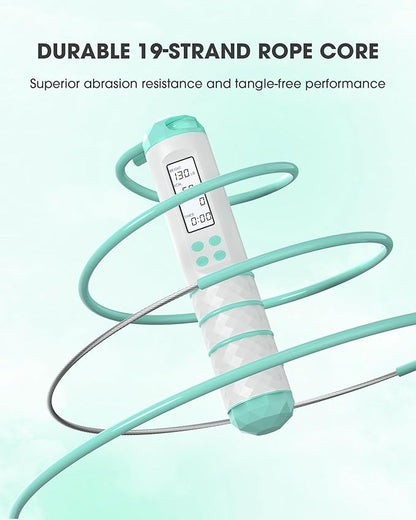 Cordless Weighted Jump Rope with Calorie Counter 9.85ft