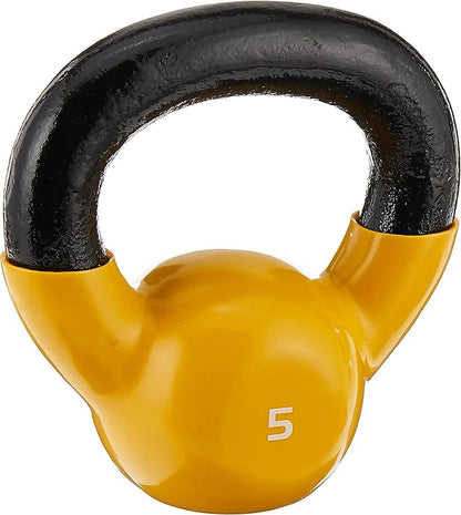 SPRI Kettlebell Weights Deluxe Cast Iron Vinyl Coated