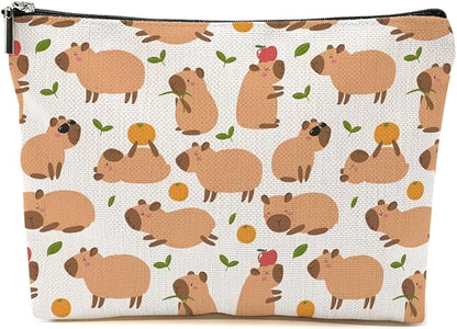 Capybara Makeup Bag, Capybara Gifts for Women, Capybara Lovers Cosmetic Bag Travel Organizer Bags Makeup Pouch, Capybara Stuff Animal Lovers Gifts for Girls Friend Aunt Christmas birthday Gifts