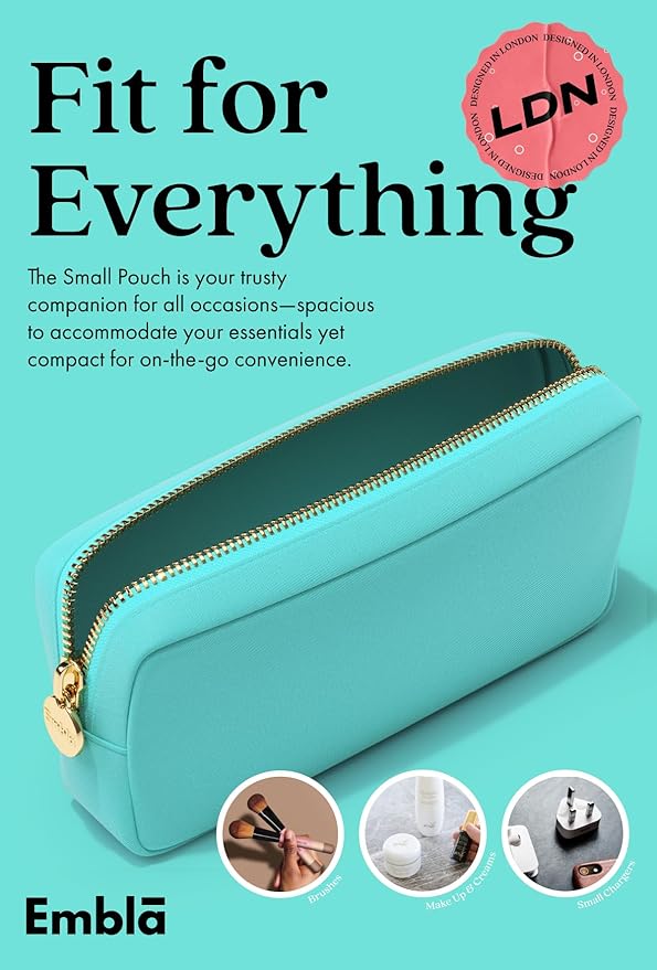 Makeup Bag Travel Cosmetics Pouch and Toiletry Case, Nylon Zipper Pouch Purse, Cute Make Up Organizer Storage Tote for Women Girls, Waterproof Travel Skincare Case, Small Makeup Bags, Candy Floss