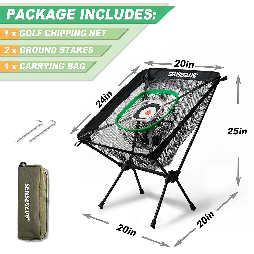 Foldable Chipping Net & Floating Green, Indoor Golf Practice Chipping Target, Backyard Golf Game & Gifts