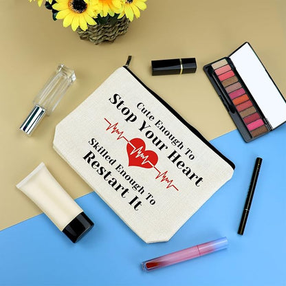 Nurses Gift Makeup Bag for Women Nurse Practitioner Gifts Cosmetic Bag Nurses Week Appreciation Gifts for Doctor Nurse Girlfriend Wife Valentines Gifts Nursing Student Graduation Gifts Make Up Bag