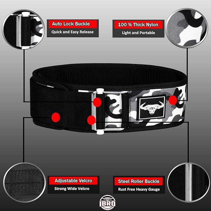 IBRO Quick Locking Premium Weight Lifting Belt - Powerlifting 4 Inch