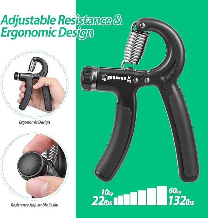 Grip Strength Trainer 22-132Lbs (10-60kg), (10-60kg), Forearm
