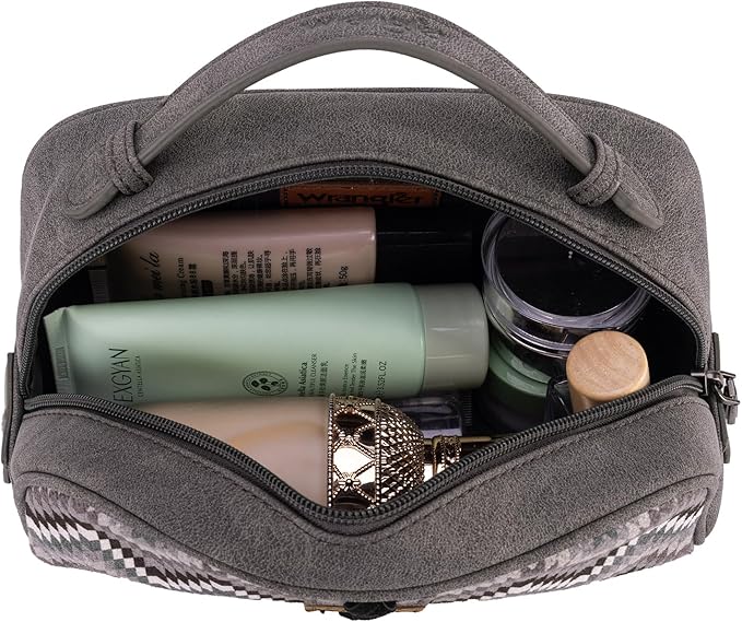 Wrangler Makeup Pouch Bag Mini Western Toiletry Purse Cosmetic Organizer Paisley Travel Pouch for Women