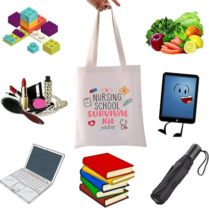 WCGXKO Nurse Gift Nurse Cosmetics Gift Nursing School Survival kit Gift for RN CNA LPV BSN LVP (NURSING SCHOOL tote)