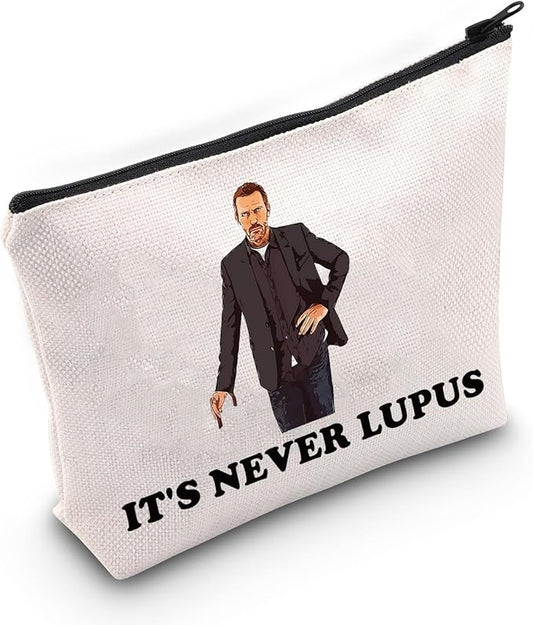 WZMPA Dr Gregory Cosmetic Bag Dr Gregory Fans Gift It's Never Lupus Zipper Pouch Bag For TV Series Fans (never Lupus)