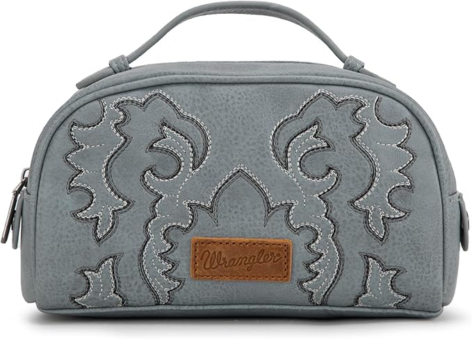 Wrangler Makeup Pouch Bag Mini Western Toiletry Purse Cosmetic Organizer Paisley Travel Pouch for Women