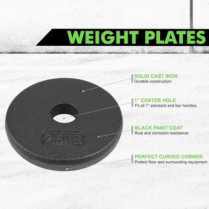 A2ZCARE 1 inch Weight Plates Set 1.25 lbs 20 lbs, 1 inch, 1 inch