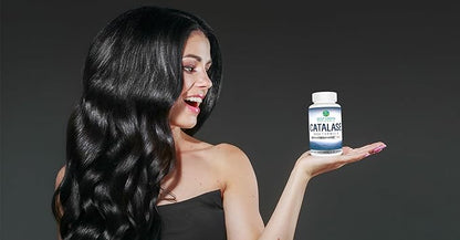 Best Earth Naturals Catalase Supplement 10,000 with Saw Palmetto, Biotin, Fo-Ti, PABA - Hair Supplements for Strong Hair - 60 Capsules