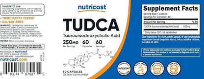 Nutricost Tudca 250mg, 60 Capsules (Tauroursodeoxycholic Acid) - Premium Quality