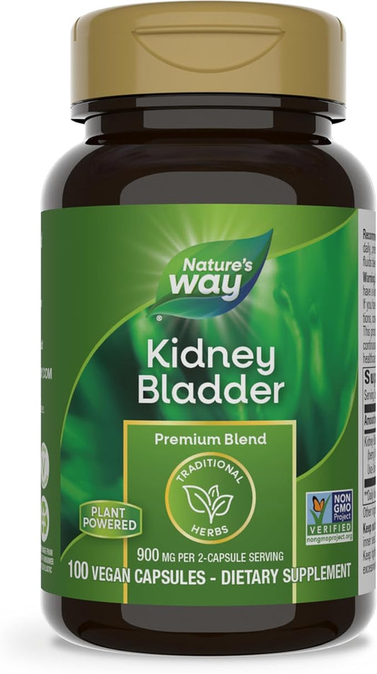 Nature's Way Kidney Bladder Premium Blend, Traditional Herbs Supplement, 900 mg per 2-Capsule Serving, Non-GMO Project Verified, Vegan, 100 Capsules (Packaging May Vary)